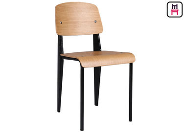 الاسكندنافية Minimalism Metal Restaurant Chairs مقاعد من الجلد / الخشب طراز المكتبة