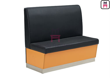 أسود اللون التجاري Banquette Seating ، Wood Restaurant Booth Eco - Leather