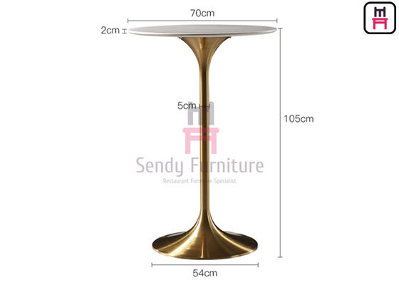 ارتفاع 105 سم MDF مطعم بار ارتفاع الجداول 0.2cbm الفولاذ المقاوم للصدأ جولة توليب الجدول