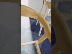 كرسي طعام من خشب الدردار المنجد من الجلد مسند ظهر منحني مطلي باللون الأسود