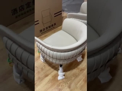 كراسي مطعم من الجلد الخشبي معنقدة ، تنجيد مبطن بارتفاع 77 سم